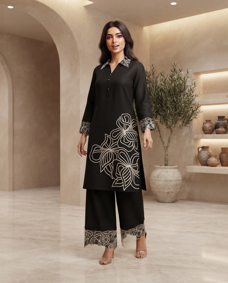 Sophisticated black kurta-pant