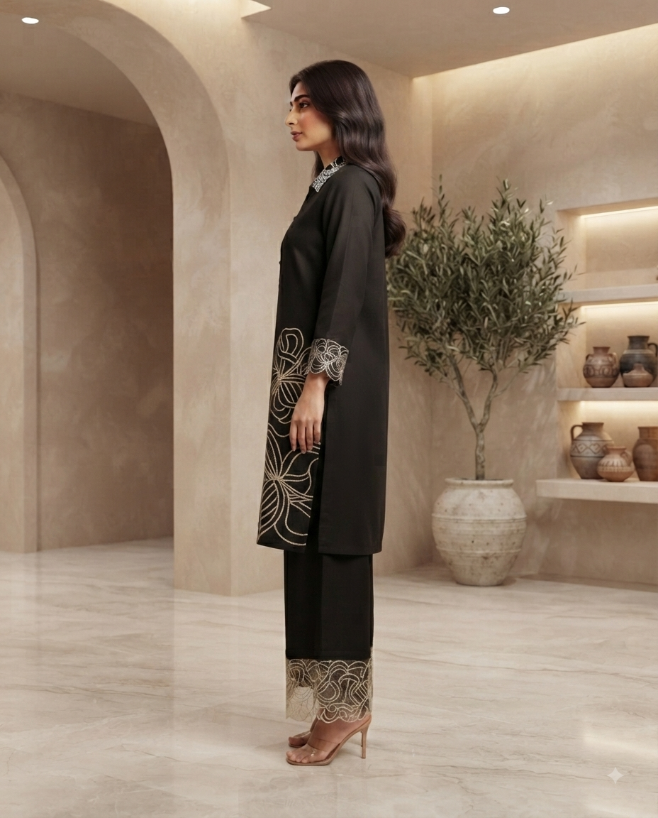 Sophisticated black kurta-pant